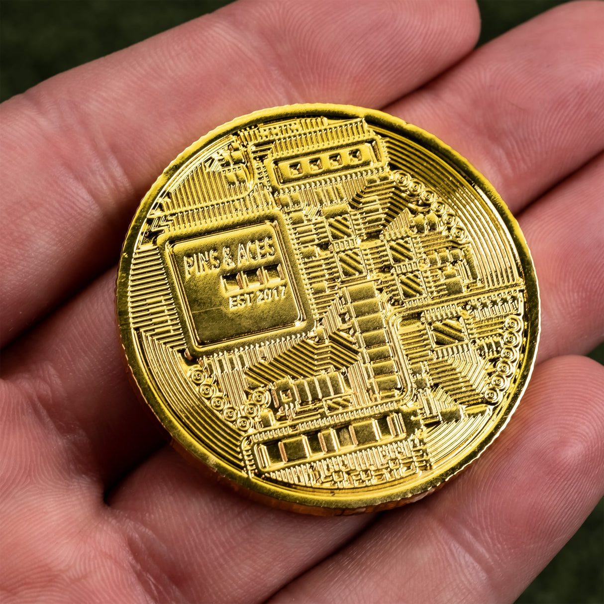 Pins and Aces Ball Mark-Bitcoin