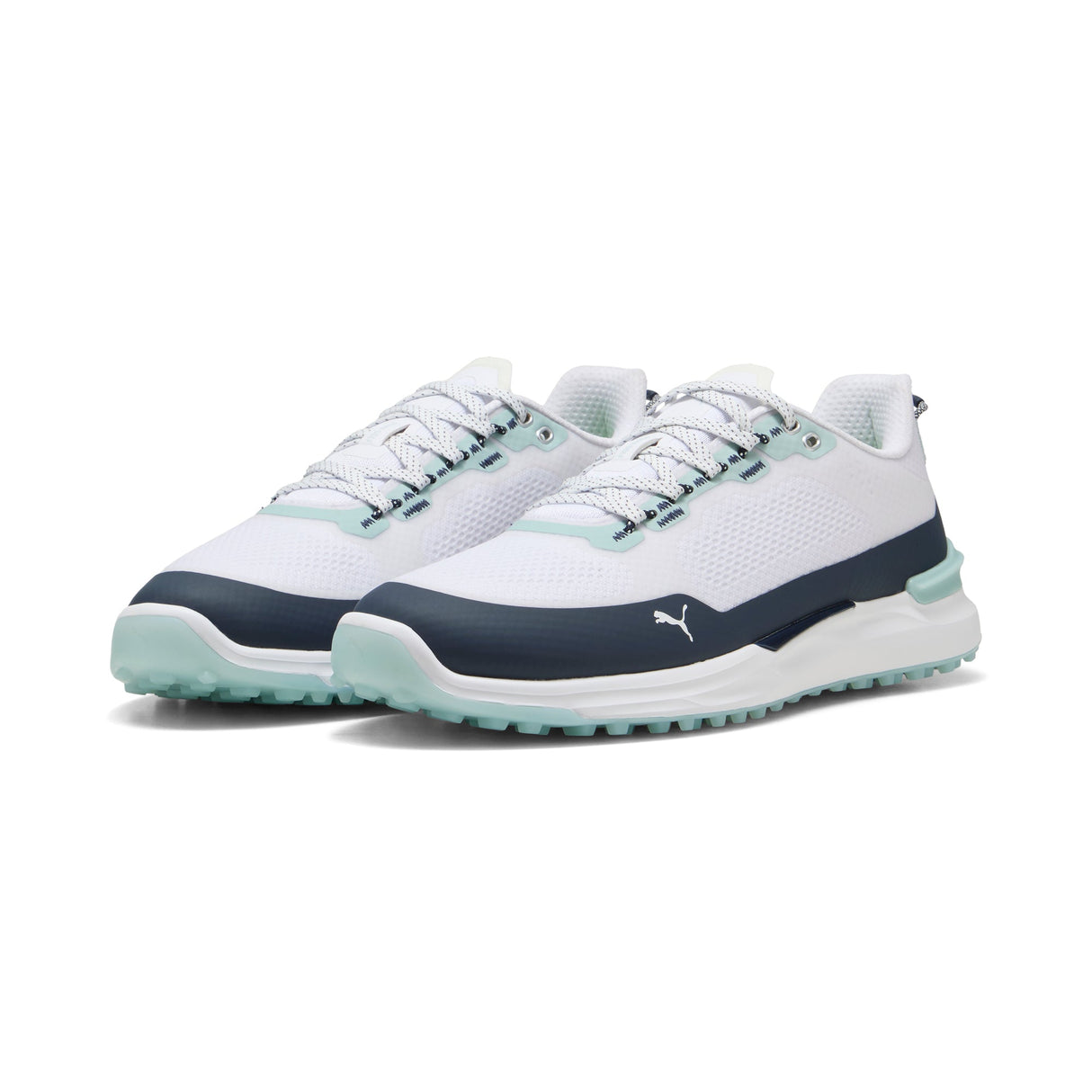Puma Ignite Elevate X Golf Shoes- Puma White / Deep Navy / Modern Mint
