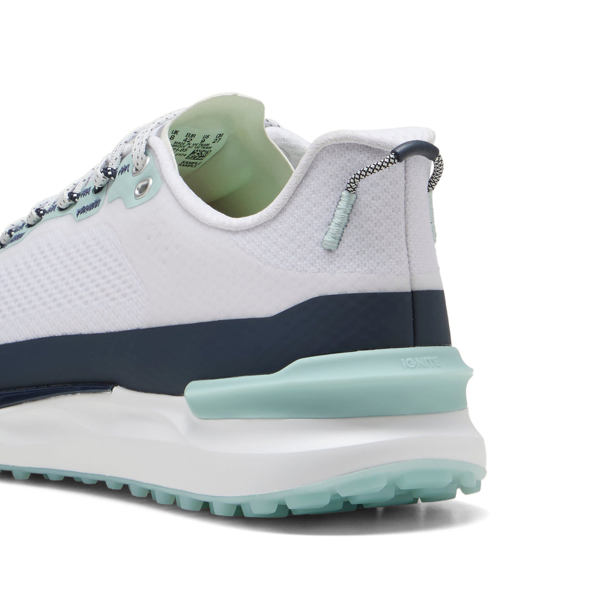 Puma Ignite Elevate X Golf Shoes- Puma White / Deep Navy / Modern Mint
