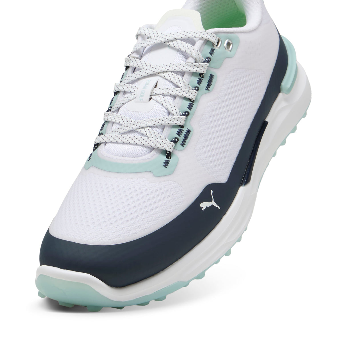 Puma Ignite Elevate X Golf Shoes- Puma White / Deep Navy / Modern Mint