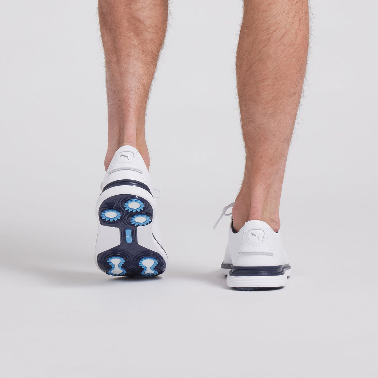 Puma Royale Golf Shoes-Puma White / Deep Navy / Team Light Blue