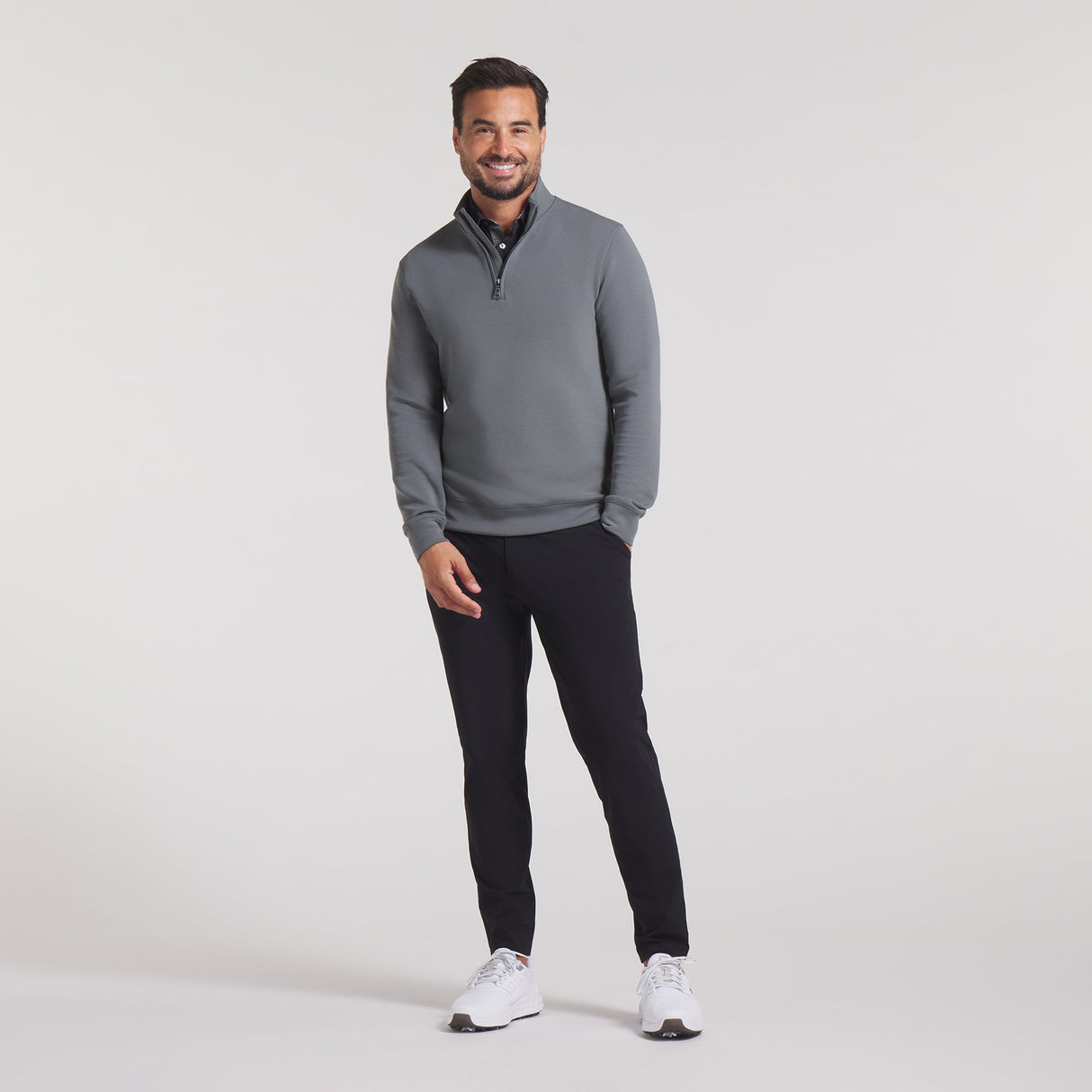 Puma x OBX GC Cloudspun Fleece Golf 1/4 Zip-Mineral Gray