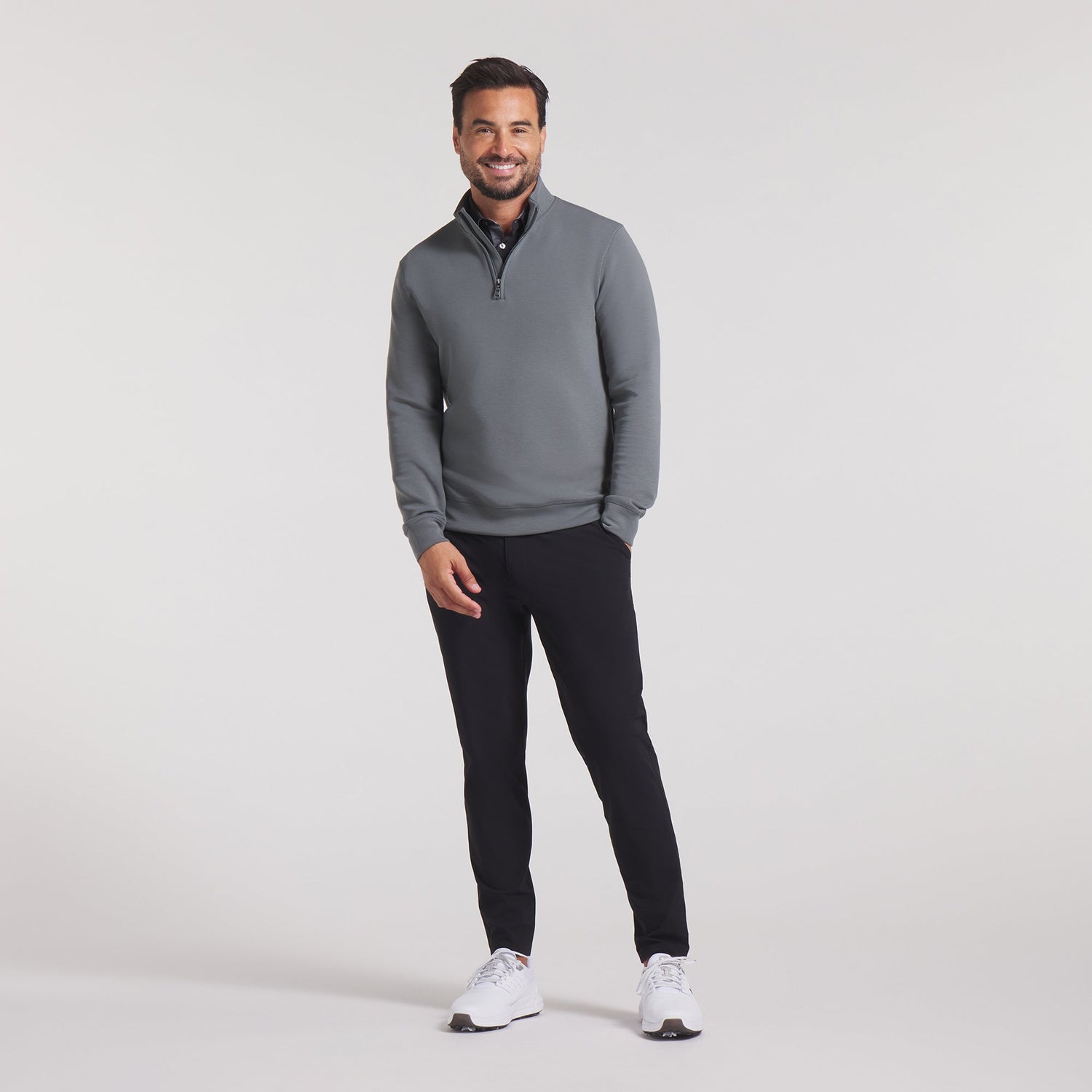 Puma x OBX GC Cloudspun Fleece Golf 1/4 Zip-Mineral Gray