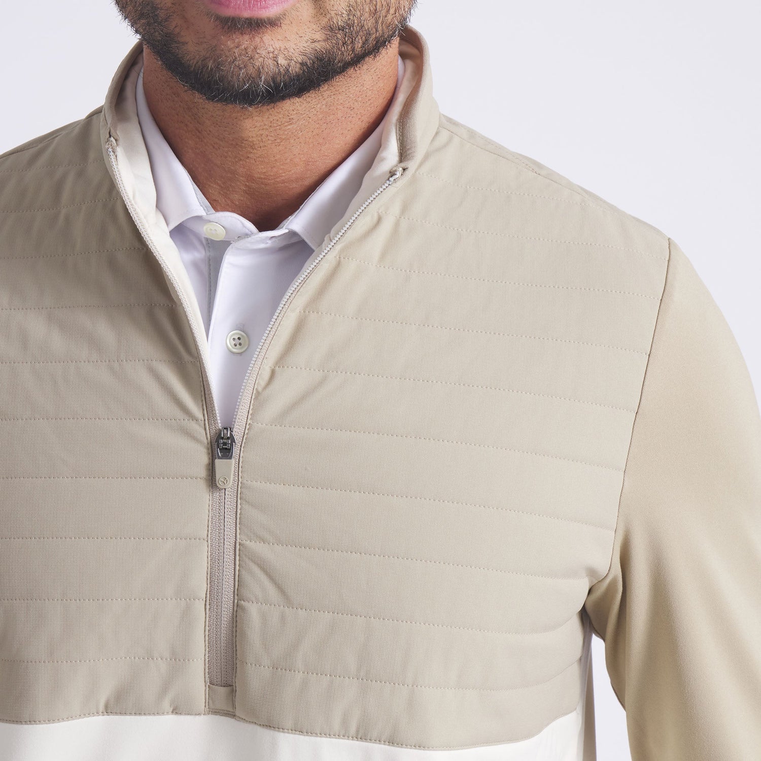 Puma x OBX GC CloudSpun Tech Hybrid 1/2 Zip Golf Jacket-Ice Coffee