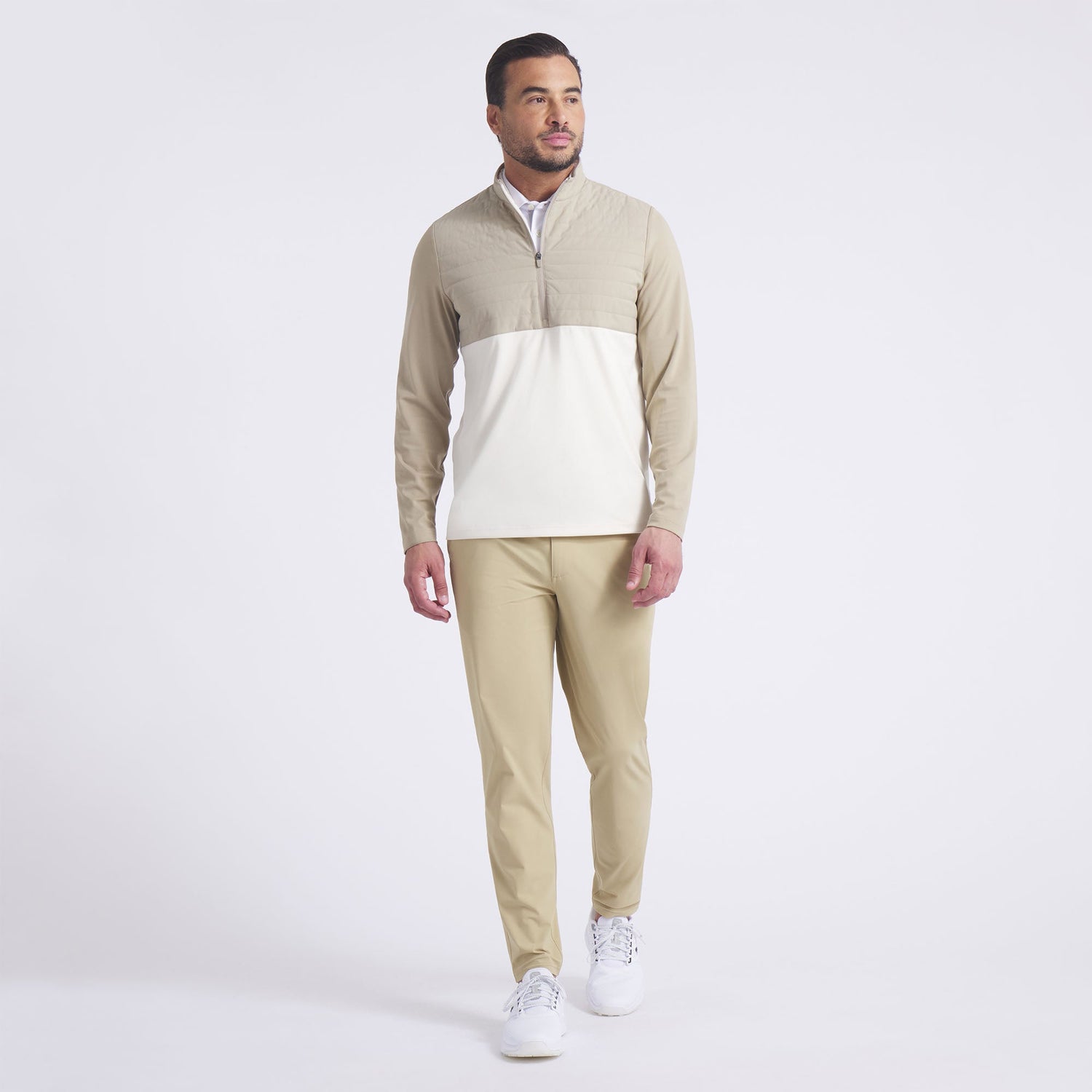 Puma x OBX GC CloudSpun Tech Hybrid 1/2 Zip Golf Jacket-Ice Coffee