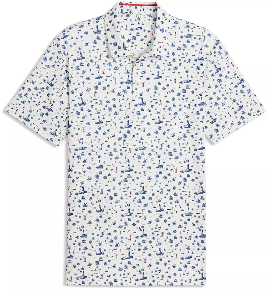 OBX GC x Puma Mattr Lighthouse Polo-Warm White / Deep Navy / Candy Apple