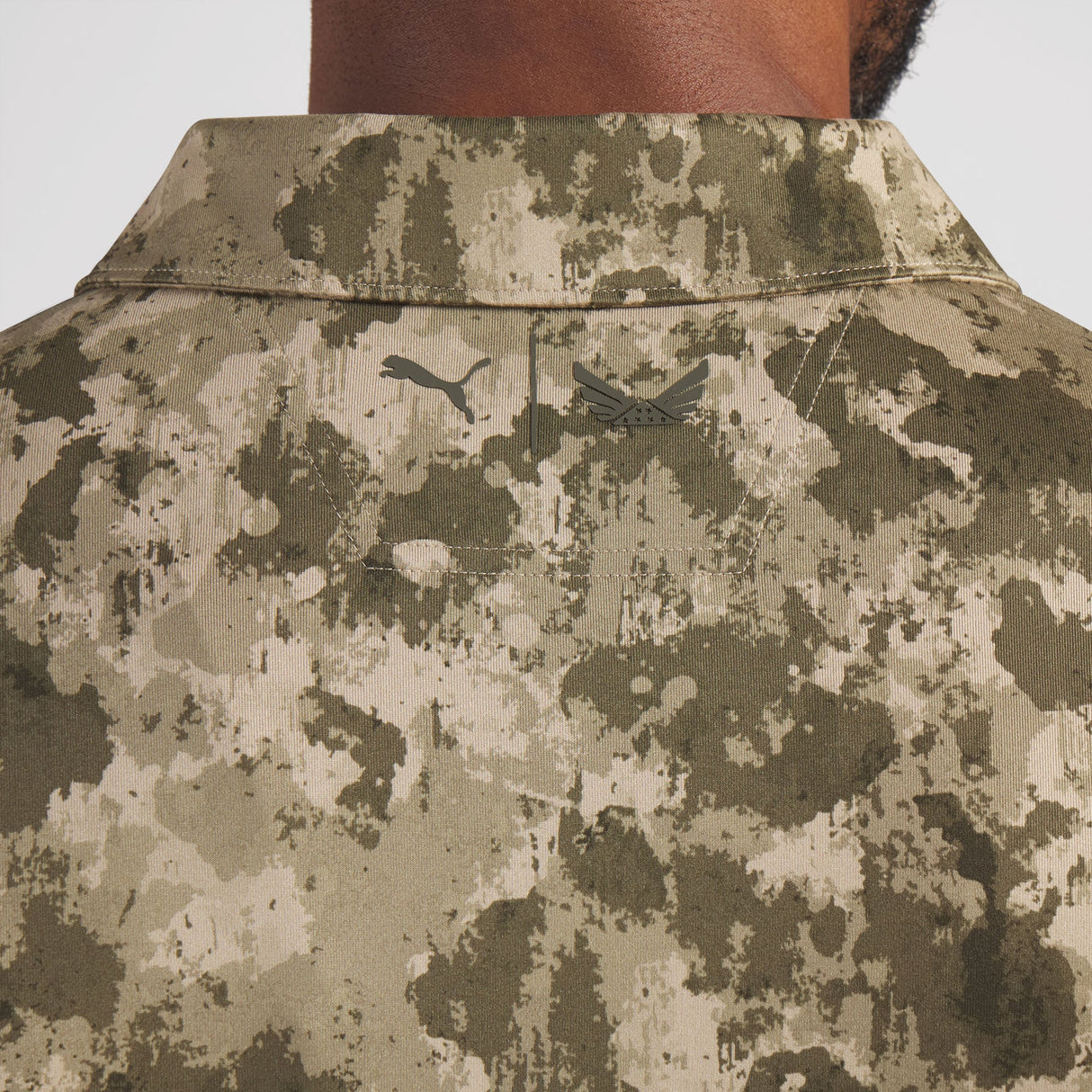 OBX GC x Puma Volition Camo Golf Polo-Ice Coffee