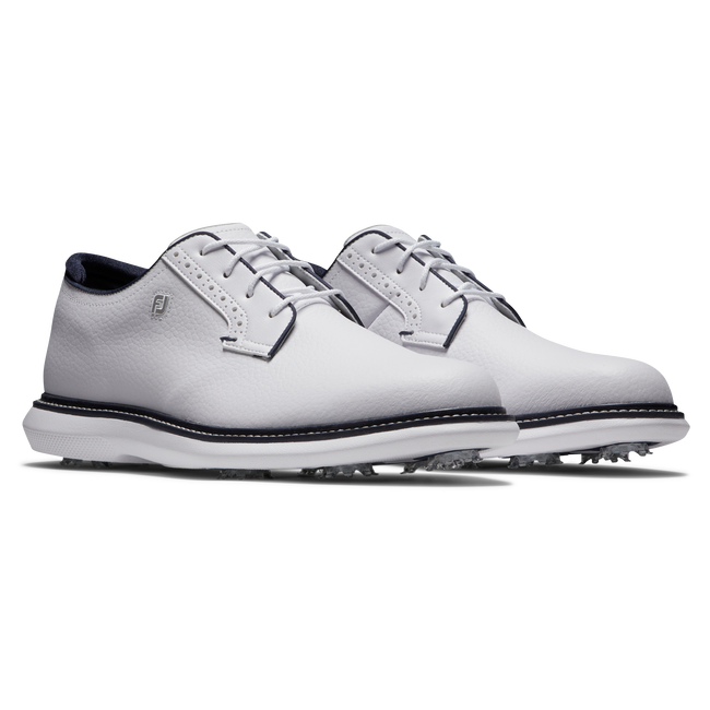 FootJoy Traditions Blucher Golf Shoes-White/White/Navy