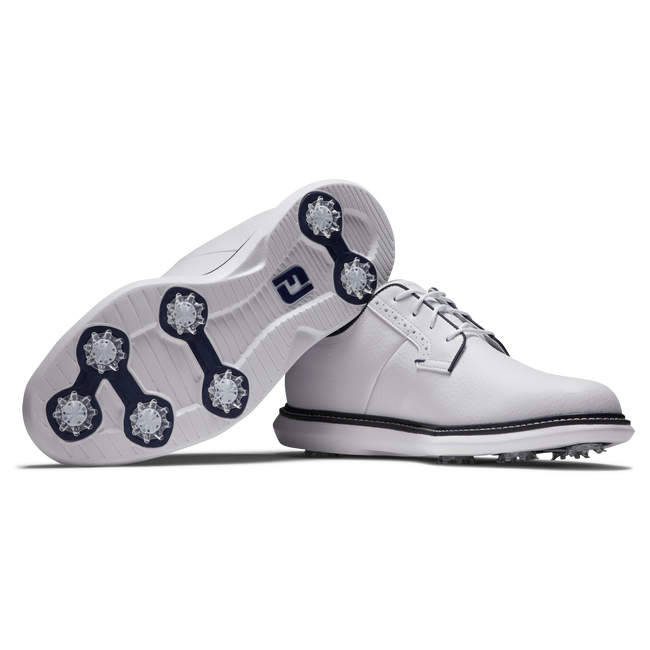 FootJoy Traditions Blucher Golf Shoes-White/White/Navy