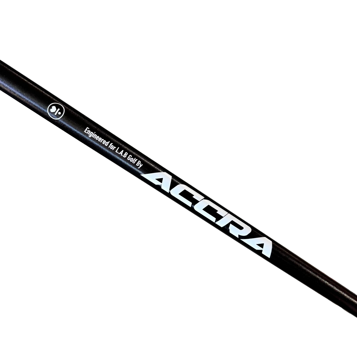 Golf club shaft with 'ACCRA' branding on a blurred background