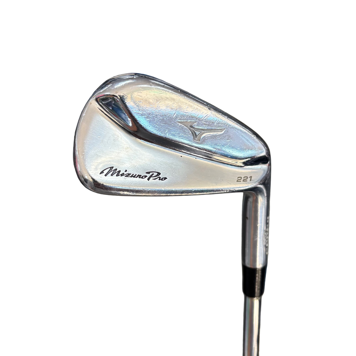 Golf club head with Mizuno Pro branding on a blurred background