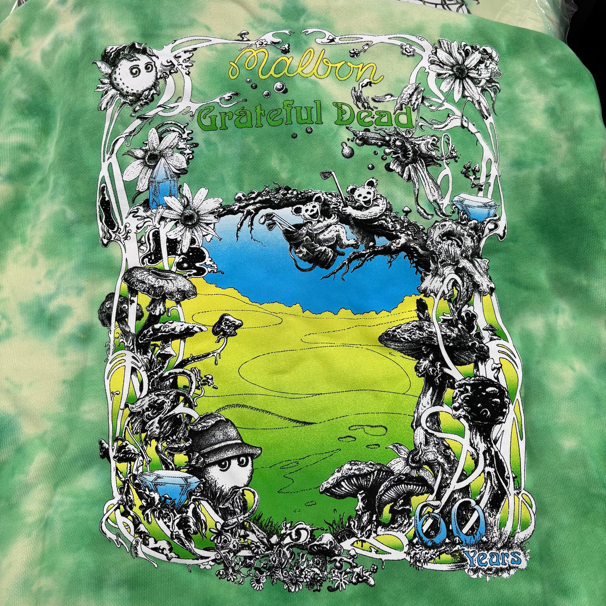 Malbon x Grateful Dead Fesque Sweatshirt-Green Tye Dye