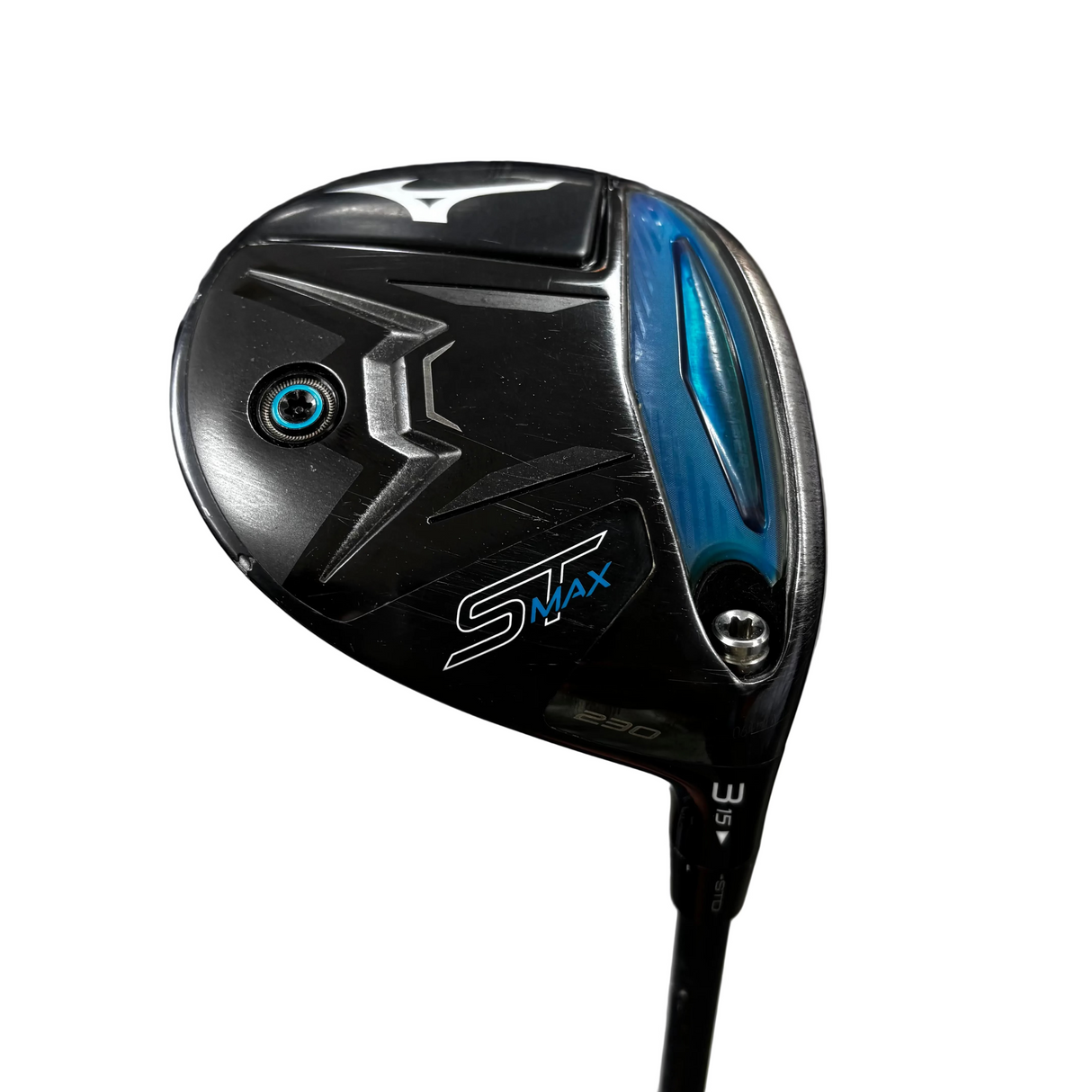 Golf club head with 'ST Max' branding on a blurred background