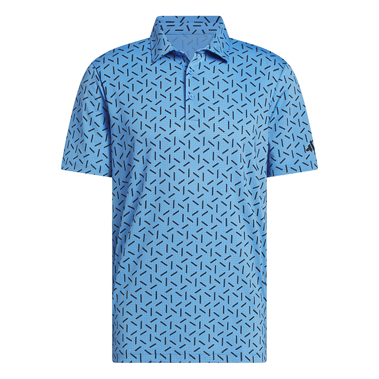 Adidas Ultimate365 Printed Mesh Polo-Lucid Ray Blue