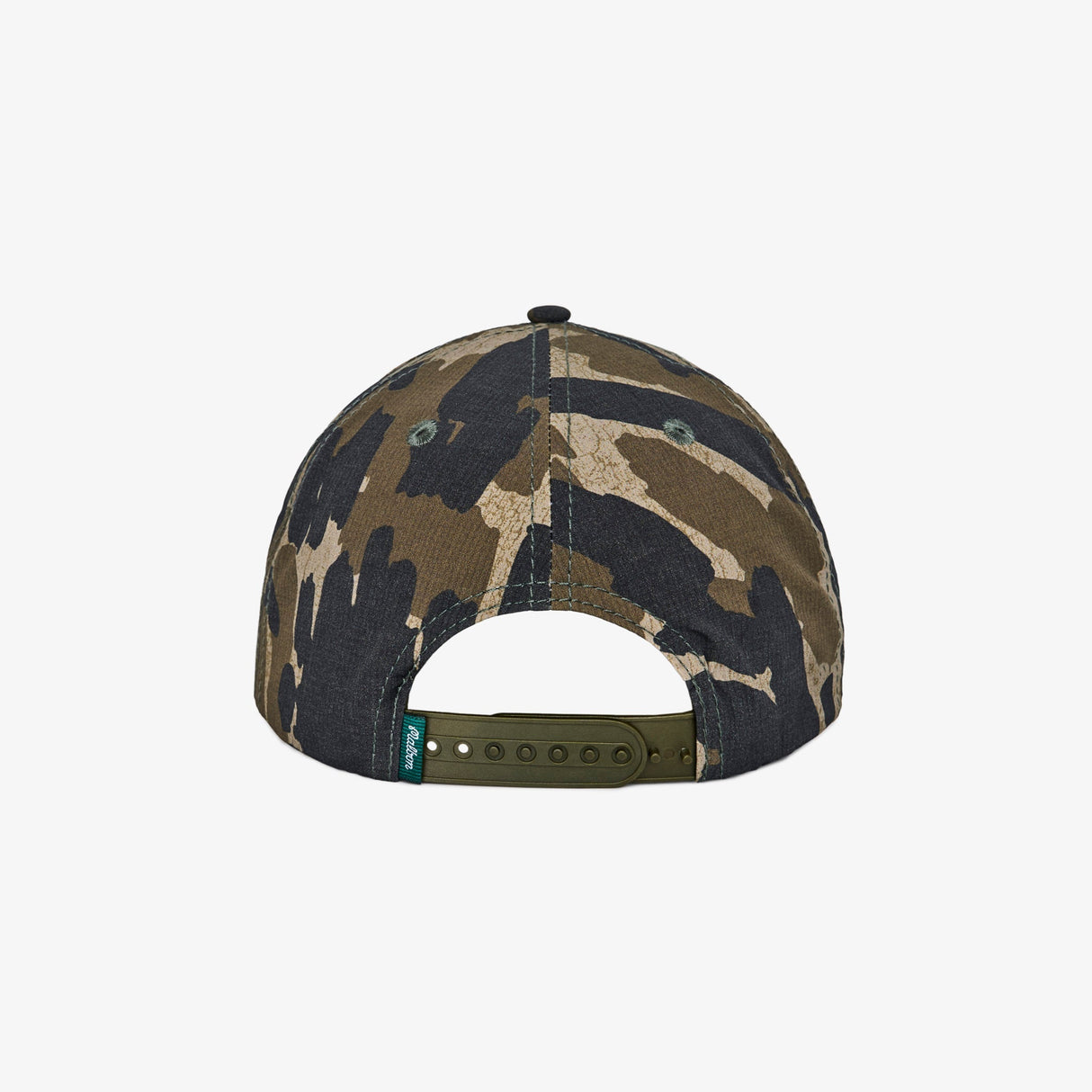 Camouflage-patterned cap on a white background