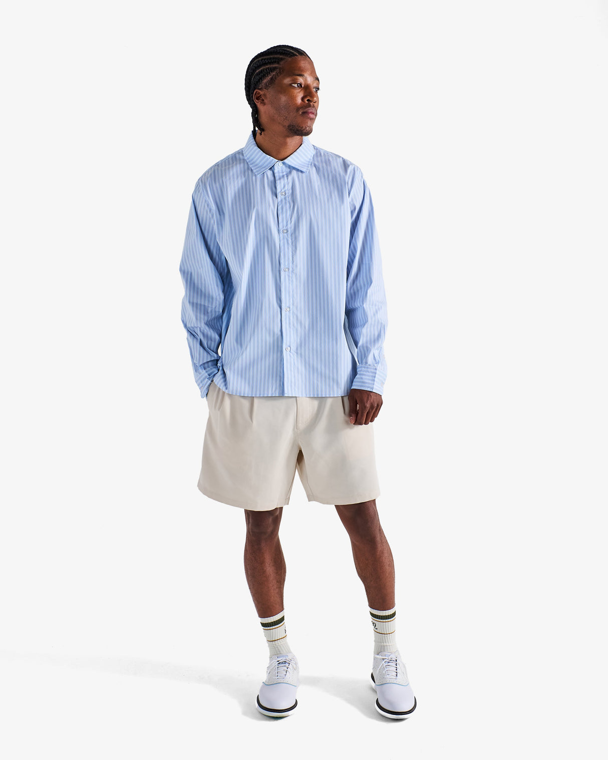 Melbon Lunedi Cotton Poplin Shirt-Light Blue
