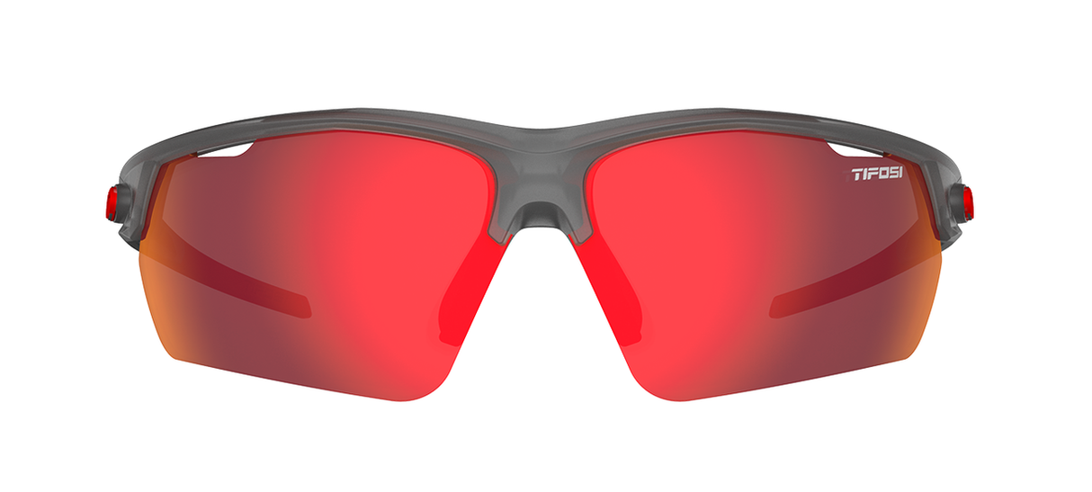 Tifosi Navar FC Sunglasses-Satin Vapor Frame - Smoke Tint with Red Mirror