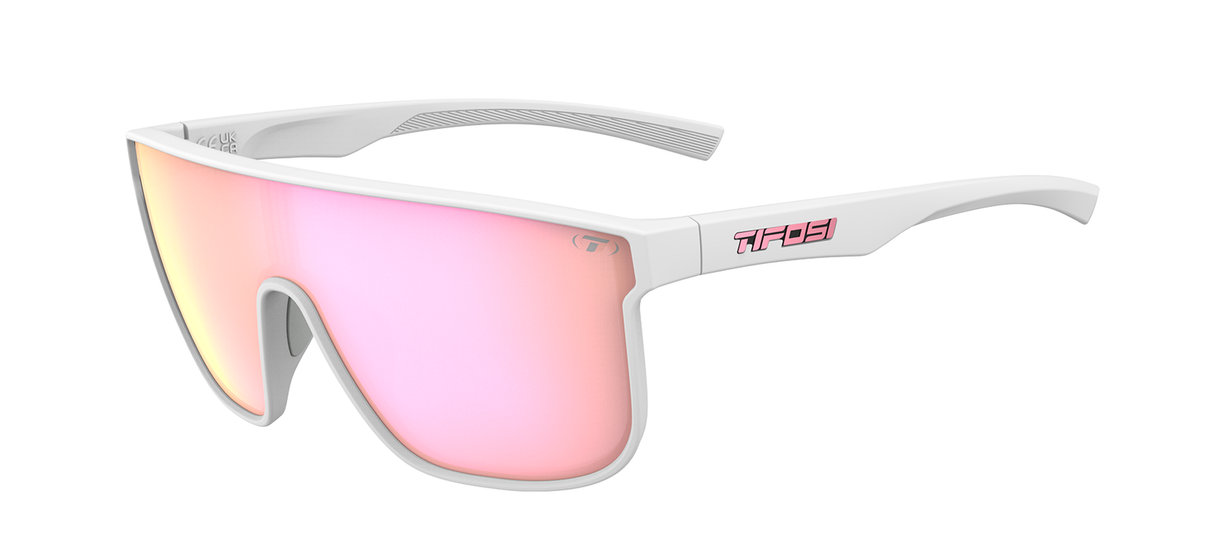 Tifosi Sanctum XL Sunglasses-Matte Gunmetal Frame - Matte White Frame - Smoke Tint with Pink Mirror