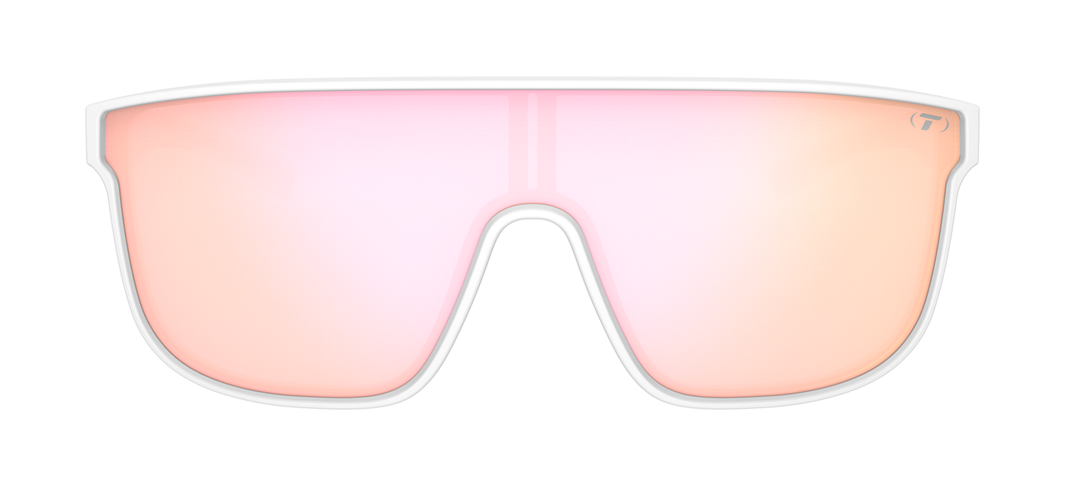 Tifosi Sanctum XL Sunglasses-Matte Gunmetal Frame - Matte White Frame - Smoke Tint with Pink Mirror