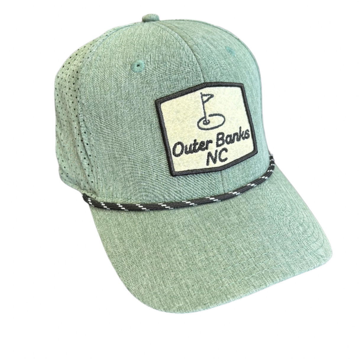 OBX GC Ultra-Fit High Crown Snapback Hat-Heather Green
