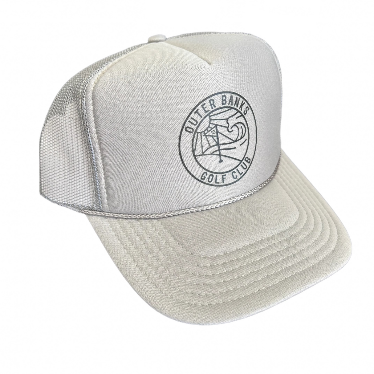 OBX GC Classic Trucker High Crown Snapback Hat-Grey