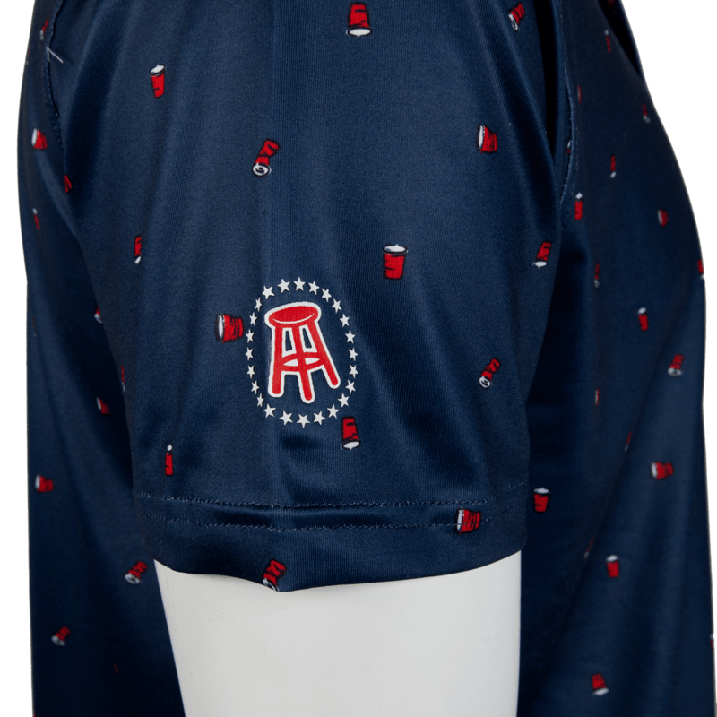 Barstool Golf Saturdays Are For The Boys Solo Cup Printed Polo-Navy