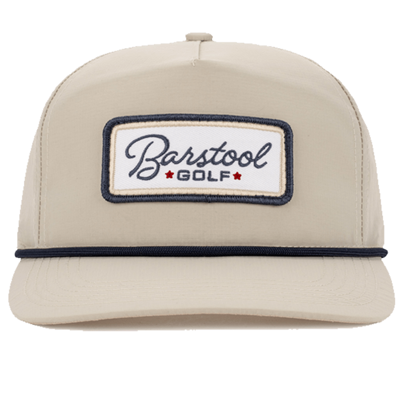 Barstool Golf 5-Panel Nylon Rope Snapback Hat-Sand/Navy
