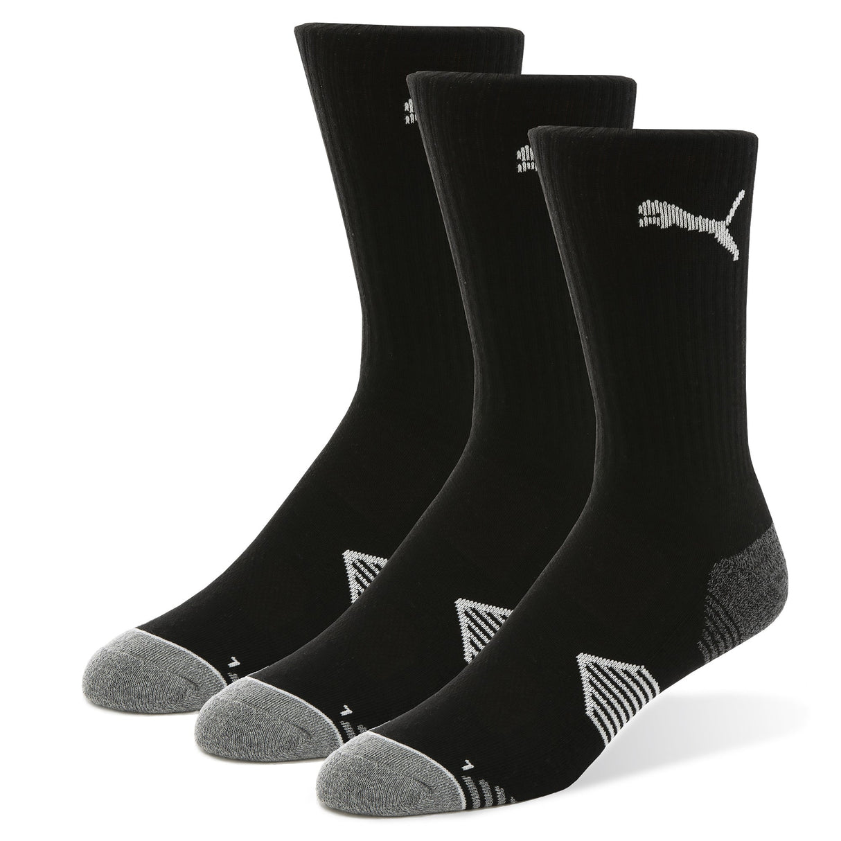 Puma Essential Crew Cut 3-Pack Socks-Black