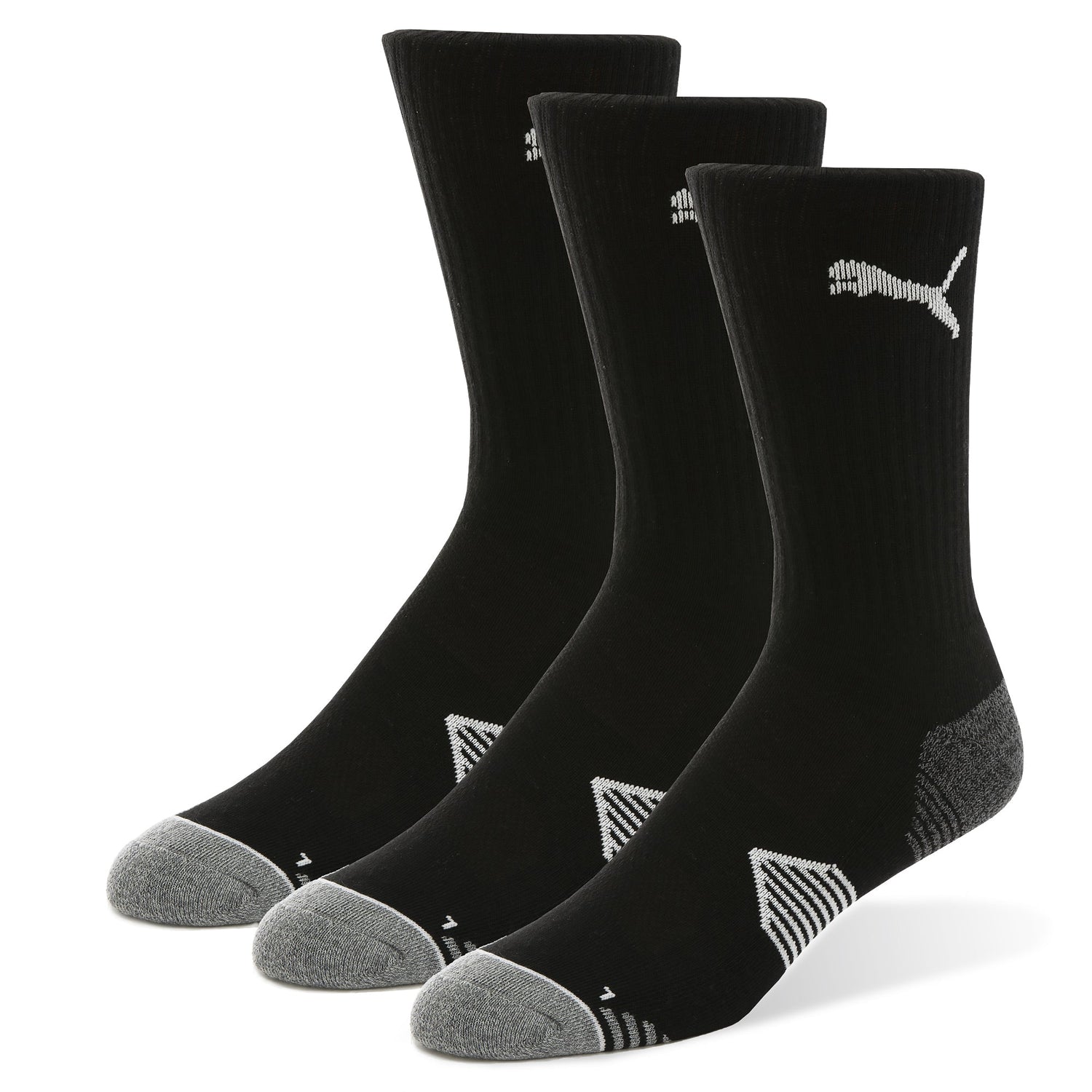 Puma Essential Crew Cut 3-Pack Socks-Black