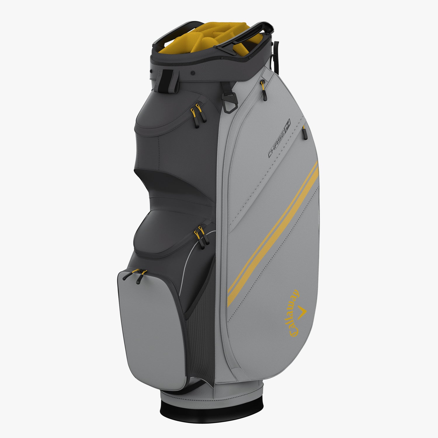 Callaway Chase 14 Cart Golf Bag-Charcoal/Silver/Goldenrod