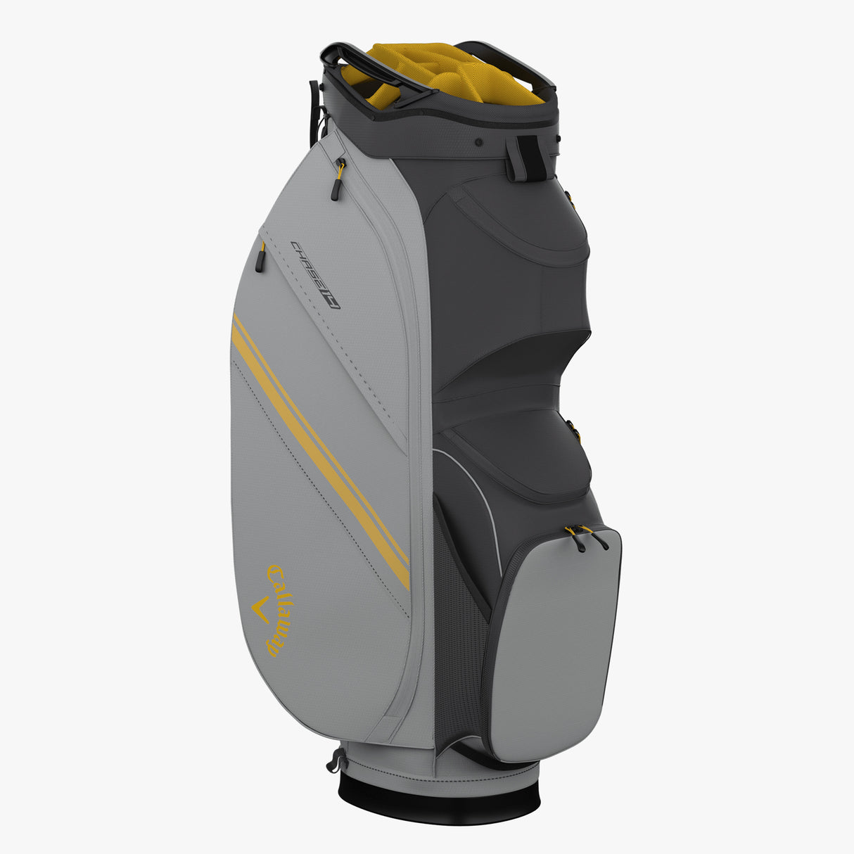 Callaway Chase 14 Cart Golf Bag-Charcoal/Silver/Goldenrod