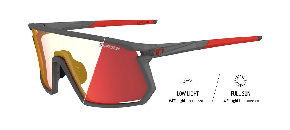Tifosi Moab Sunglasses-Satin Vapor Frame - Clarion Red Fototec