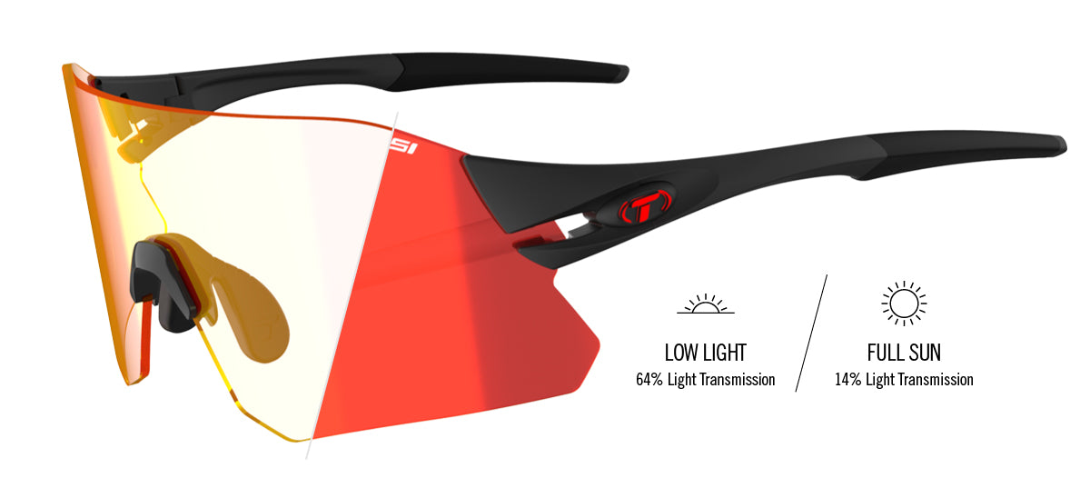Tifosi Rail Sunglasses-Matte Black Frame - Clarion Red Fototec