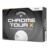 Callaway Chrome Tour X golf ball packaging on a white background