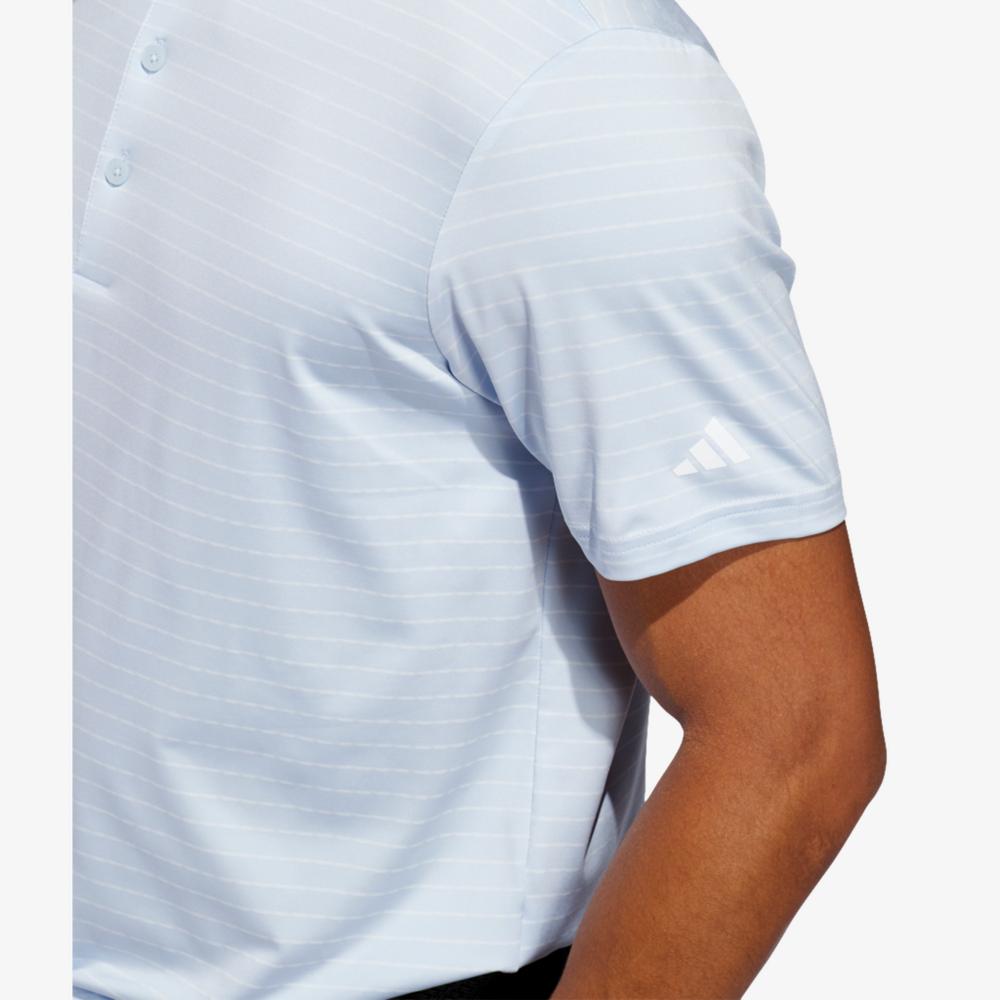 Adidas x OBX Golf Club Ultimate365 Dash Stripe Polo-Crystal Sky / White