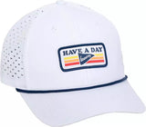 Breezy Have a Day Perforated Vintage Patch Hat - White