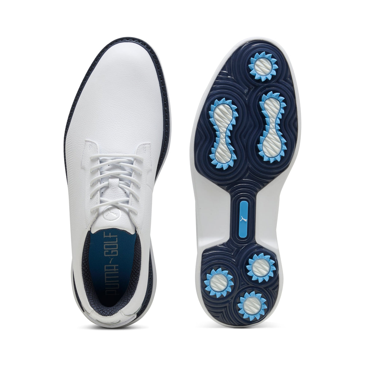 Puma Royale Golf Shoes-Puma White / Deep Navy / Team Light Blue