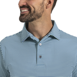 FootJoy Multi-Stripe Pique Polo-Royal/White/Seafoam