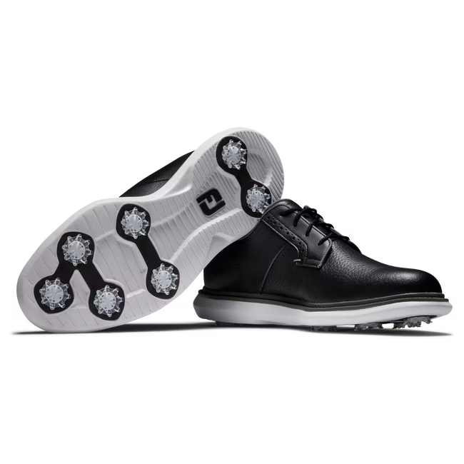 FootJoy Traditions Golf Shoes-Black / White / Grey