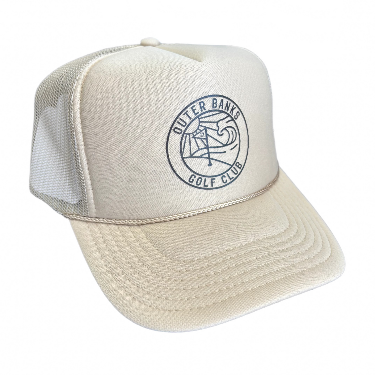 OBX GC Classic Trucker High Crown Snapback Hat-Sand