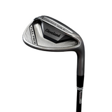 A Cleveland Cleveland Golf Smart Golf Full Face iron club head and part of the shaft, photographed on a gray concrete floor with a blue mat in the foreground.