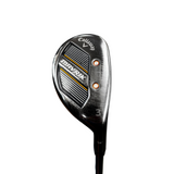 Callaway golf club head on a metallic surface with blurred background