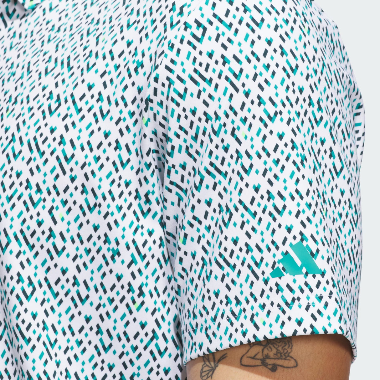 Adidas Ultimate 365 Micro Argyle Polo-White/Pure Teal