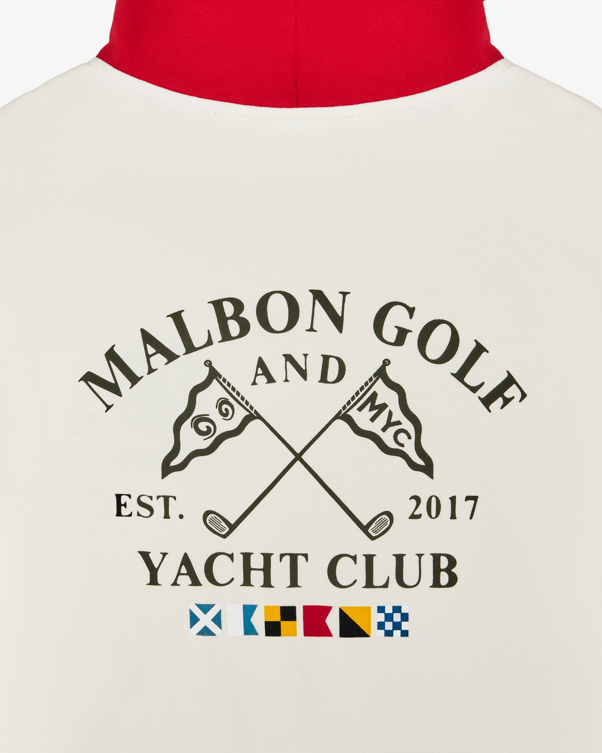 Malbon Fesque Deck Hand Sweatshirt-Tofu/Red