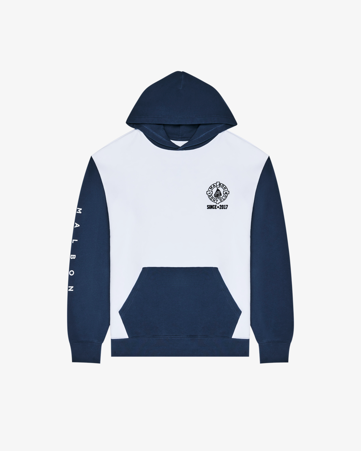 Malbon Fesque Deck Hand Sweatshirt-White/Navy