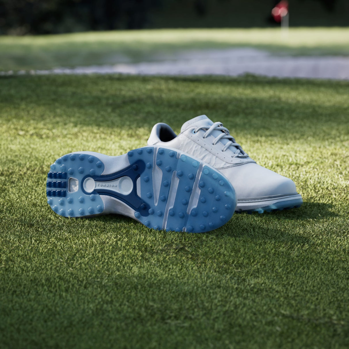 Adidas MC70 SL Golf Shoes-Dash Grey / Halo Silver / Lucid Ray Blue