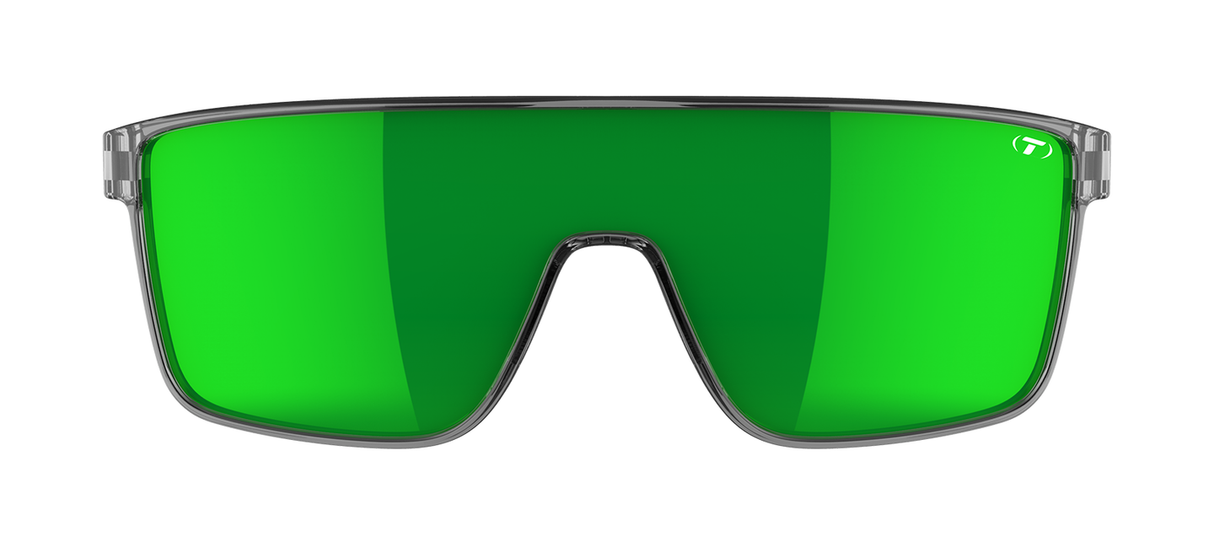 Tifosi Sanctum Sunglasses-Crystal Smoke Frame - Smoke Tint with Green Mirror
