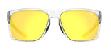Tifosi Swick Sunglasses-Crystal Clear Frame - Smoke Tint with Yellow Mirror