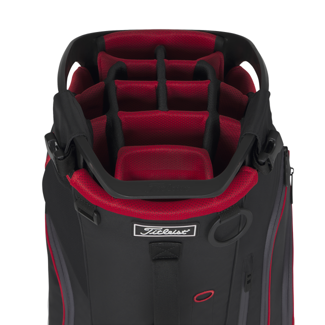 Titleist Hybrid 14 Golf Bag-Black/Black/Red