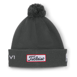 Titleist Tour Pom Pom Knit Beanie-Charcoal/White